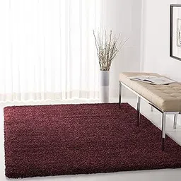 A R Creations Anti Slip Fluffy Fur Plain Shaggy Carpet| Area Rug Made with Polyester and Microfiber for Home, Office, Kitchen, Living Room, Bedroom and Dining Hall (3x5 Feet, Meroon-image-22