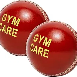 Gym Care Leather Cricket Ball Four Piece Standard Size Ball Regular Cricket Ball Playing Match Ball Practice Ball (Red) Pack of 2-picture-16