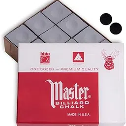 (Gray) - Master Billiard Pool Cue Chalk Premium Quality - 1 Dozen - Made in The USA + 2 pcs of Quality Billiard Pool Table Spots by Tweeten Fibre Co.-picture-13