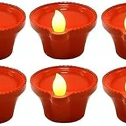 Go Well Water Sensor Diya Electric LED Diyas | Diya with Warm Ambient Lights for Home Decor, Christmas New Year, Diwali Festivals Decoration (Pack of 6)-picture-15