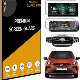 VISION GUARD PRO (3 PACK) Screen Guard For NEW TATA ALTROZ 2025 /10.25 Inch Infotainment (Thin Bezels) + Steering + Instrument Cluster Protector / Anti Scratch /TataAltroz Car Digital Display Accessories [Not Tempered Glass]-image-18