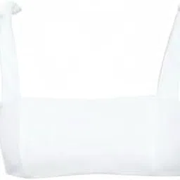 White Tie Shoulder Bikini Top with Adjustable Straps, Full Coverage-image-77