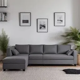 FURNY Sezaro 5 Seater LHS L Shape Sofa Set (Dark Grey)-picture-28