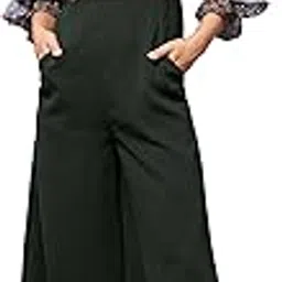miss chase Women's Multicolored-Base-Green Printed Round Neck 3/4 Sleeves Polyester Ruffled Regular Length Jumpsuit-picture-37