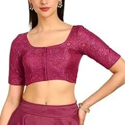 soch Women's Tussar Half Sleeve Floral Print Princess Line Padded Blouse-picture-16