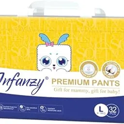 Infanzy Baby Pull Up Diapers | High Absorption | 100% Rash Free & 360°Leakage Protection | Bubble Sleeves Pull Up Diapers | Sumitomo Sap | Complete Comfort Fit All Around And Adapts Baby Movement And 30% Faster Absorption | No Itching No Redness (Size:- Large, Pack Of 1, 32 Pcs)-picture-34