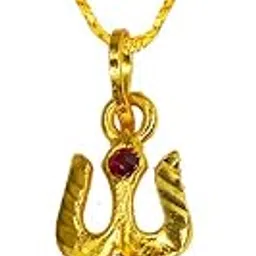 Religious Jewelry Rudraksh Shiv Shankar Trishul Brass Necklace Pendant for Men and Women-image-71