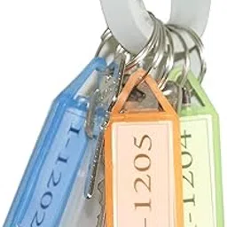 HB MSALA Name Tag ID Labels Plastic Keychain – Multicolor Key Tags with Label Window for Hotel, Office & Home Keys (Pack of 10)-image-52