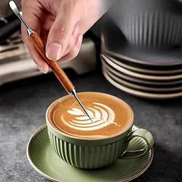 Coffee Decorative Art Pin Coffee Carving Pen for Coffee Shop Household Latte with Wood Handle-picture-34