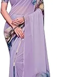 parvotsav Women's Pink Floral Print Polyester Saree With Unstitched Blouse Piece | Printed Sarees For Women | Wedding/Festive Sarees |Traditional Ethnic Wear | Everyday Sari-picture-33