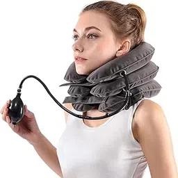 MEZON ARURA (Label) Cervical Neck Traction Device for Neck Pain Relief - Inflatable & Adjustable Neck Stretcher Neck Support Brace Neck Pillow Neckline Pillow (Multicolor)-picture-33