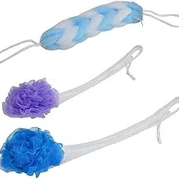 LIVECOOL Handle with Long Loofah For Bathing For Women Loofah For Bathing Scrub Loofah Bath Loofah Scrubber with Long Plastic Handle Sponge(2+2 handle &l ong loofah)-picture-11