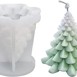 ShoppeeCity Christmas Tree Candle Mold I 3D Fondant Silicone Scented Wax Mould I Succulent Molds | Handmade Candles Making | for Mousse Dessert Soap Cake DIY Decorating-image-31