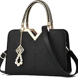 syga Women's Designer Handbag with Pearl Charm, Double Braided Handle, Shoulder Messenger Bag-picture-41