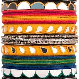 taasha craft Multicoloured bangles with thread and mirrors A festive burst of colour-picture-40