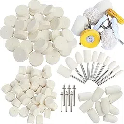 DIY Crafts 1Inch Polishing Buffing Wheel Set,Wool Felt Cotton Mounted 3mm Shank for Rotary Tool Accessories,Mini Brush Polishing Kit,with 3mm Mandrel For Watches Jewelry (75)-image-24