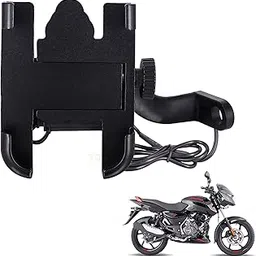 Asryd CNC Bike Mount Holder for Navigation 360 Degree Rotating Handlebar Metal Body Cradle Stand Fits for All Smartphones (CNC Metal Holder with USB Charger) for Bajaj Pulsar 150 (Pack of 1Pcs)-picture-41