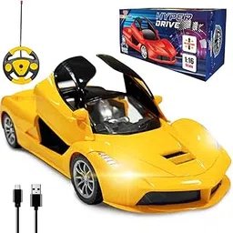 Wembley High Speed Rechargeable Remote Control RC Car for Kids with Openable Doors LED Lights Super Sports Racing Car Toy | Birthday Gift for Boys – Yellow-picture-47