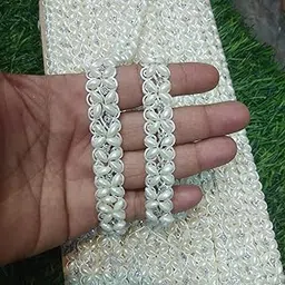 Glamorous Duo White Star-Type lace for Women Saree Suit Lehenga Blouse Laces and Borders Material and Many More Sewing Purposes Length 5meter Width 25mm-picture-11