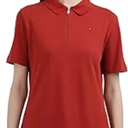 tommy hilfiger Women's Solid Regular Fit Polo Shirt-picture-30