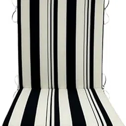 TRENDIVIBE Outdoor High Back Patio Chair Cushion Soft Pad for Office Garden Black White Stripe-picture-14