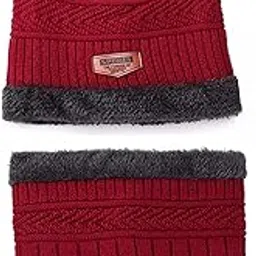 Women's Woolen Cap with Neck Muffler/Neckwarmer Set of 2 Free Size-image-10