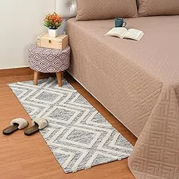 NAQSH LIVING™ Tufted Bedside Runner Rug Carpet for Bedroom, Living Room, Kitchen & Office – Size 2x5 Feet (152x62 CM) – Soft, Washable (Grey-2)-picture-23