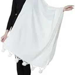 brikshi Womens Woolen Shawl | Stylish Woolen Stoles | Winter Shawl for Womens & Girls (White)||K408-picture-45