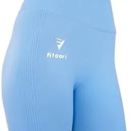 fitaari Women Premium Workout Shorts High Waist Gym Shorts, Stretchable Seamless Athletic Shorts,SkyBlue (Size-l)-picture-17