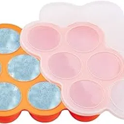 RAGYULA Baby Food Freezer Tray With Lid, Silicone Baby Food Storage Tray, Baby Food Trays for Freezing, Dishwasher, Microwave (Orange) (Pack Of 1)-picture-60