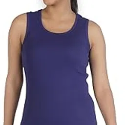 rupa Colors Playsure Solid 100% Combed Cotton Rib Fabric, Women's Standard Fit Tank Top, Sleeveless Pack of 1 image 1