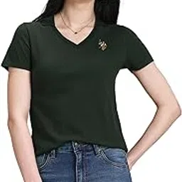 u.s. polo assn. Women's Cotton Regular Fit Solid Polo Shirt-picture-19