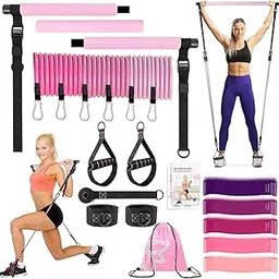 EN-VOLANT Full Body Workout Pilates Bar Kit: Resistance Bands & Portable Home Gym for Strength Training-picture-14