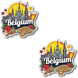 Naxon Belgium Country Theme Souvenir Wooden Refrigerator Stylish Fridge Magnet - Fridge Decoration Magnet for Kitchen & Home Decor | Perfect Souvenir Gift | Size 3x3 Inches | Pack of 2-picture-26