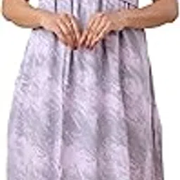 adore-a-boo Womens 100% Organic Cotton Maternity Night Gown | Womens Pregnancy & Feeding Gown | Anti Microbiol Finish | Half Sleeve Maternity Nightgown Maxi Length-picture-56