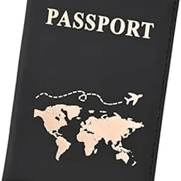 atorse Passport Cover with Phone Card Slot Portable Travel Passport Wallet for Home Black-picture-51