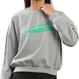 globus Women Graphic Print Drop Shoulder Sleeves Round Neck Ribbed Hem Pullover Sweatshirt (Fleece 260-280 GSM)-picture-56