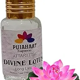 Pujahaat Premium Alcohol-Free Attar | Ittar 6ml, Long-Lasting Travel Size Roll-On, Best Floral Aquatic Attar Fragrance Oil - Divine Lotus-picture-11