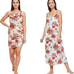 ananqe Women's Satin Long Nightdress & Top & Shorts Combo Set for Women's Nightwear-picture-53