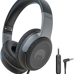 rockpapa Share 1 Kids Headphones with Micphone & Share Port, 85dB/94dB Volume Limited, Boys Girls Wired Headphones for Kids for School/Travel Black/Grey-picture-64