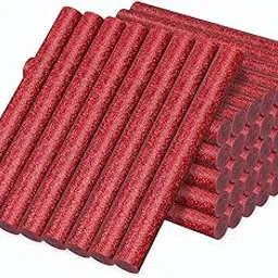 Glitter Red Hot Melt Glue Stick, Manarty 48 PCS Full Size Hot Melt Glue Sticks Colored, Sparkly Gray Adhesive EVA Glue Sticks Standard for Seal Stamp DIY Art Craft Decoration, 0.43" Dia x 4" Long-image-8