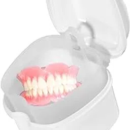 KISEER Denture Bath Case Cup Box Holder Storage Soak Container with Strainer Basket for Travel Cleaning (White)-picture-18