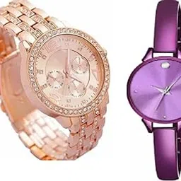 bizolo Stylish Look Luxury Chain Strap Designer Analogue Watch for Girls & Women - Combo Pack of 2-picture-30