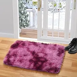 Wellvet nest Fur Doormat for Bedroom | Strong PVC Material | Anti Skid Rug | Size 40x60cm Door mat-Purple-picture-42