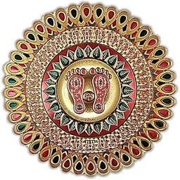 UNIq Diwali 24 K Gold Foil Plated Self Adhesive 3D Rangoli/Home Decor/Diwali/Gift for Home/Interior Handcrafted/Floor Stickers/Wall Stickers/Floor Decoration-Green red More-picture-44