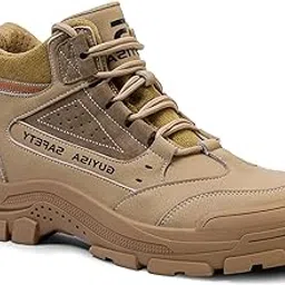 gusayex Steel Toe Boots for Men Indestructible Steel Toe Shoes Breathable High Top Work Boots for Men Lightweight Safety Shoes Non Slip Work Shoes Industry Construction Safety Boots-picture-56