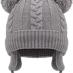 topibaaz Baby Kids Knit Woolen Cap Hat Neck Scarf Set Winter Soft Wool Teddy Monkey Desgin Skull Beanie Capset for Toddler (6 Month - 3 Yrs)-picture-22