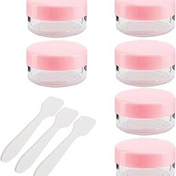 temperia (Pack of 6) Refillable Small Containers for Makeup, Cream & Lip Balm - Portable Mini Size Empty Storage Boxes with Spatula for Travel - Plastic Small Box Container for Cosmetic - Multicolour-picture-11