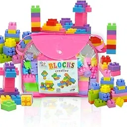 ARIZON Pink Punch Building Blocks Set for Kids, 100 Pcs, Educational Creative Puzzle Game for Children, Boys & Girls, Learning Toy for Kids, Multicolor, DIY, Games Toys (BB-Blocks-PinkPunch-100pieces)-picture-50