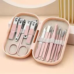 Style Keepers 16-in-1 Manicure Pedicure Set for Women Men, Nail Cutter Kit with Scissors Tweezers Ear Pick, Stainless Steel Grooming Tools in Portable Pink Case for Travel, Home, Salon Use-image-91